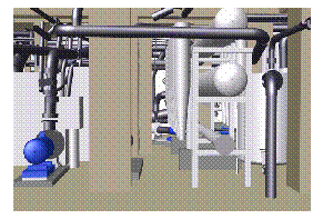 3D-model of the same section of the shop after treatment.